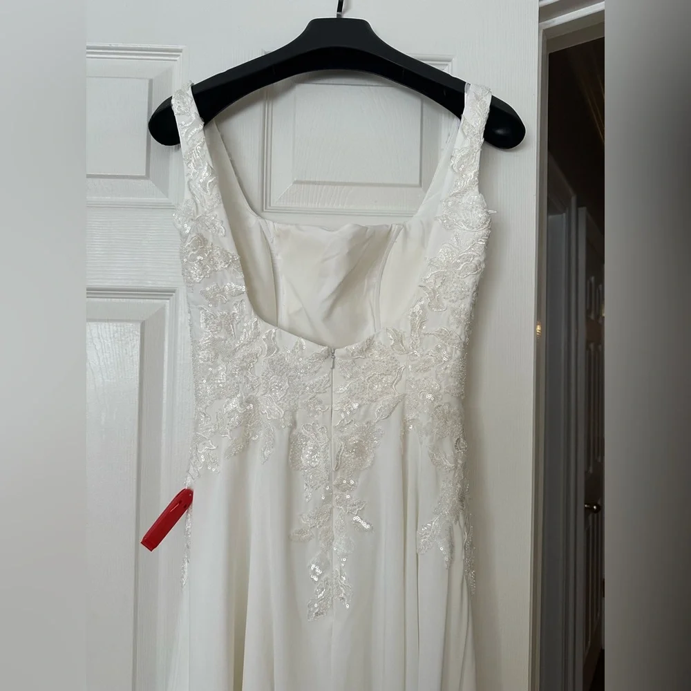 Scarlett White Chiffon A-Line Wedding Dress - Picture 8 of 13